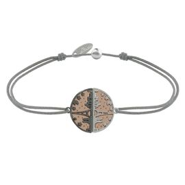 Les Poulettes Bijoux - Bracelet Lien Médaille Argent Plaqué Or Rose Ruthénium Paris