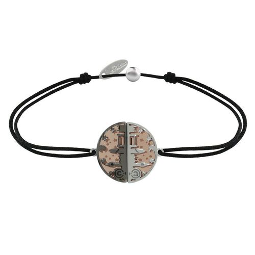 Les Poulettes Bijoux - Bracelet Lien Médaille Argent Plaqué Or Rose Ruthénium Londres