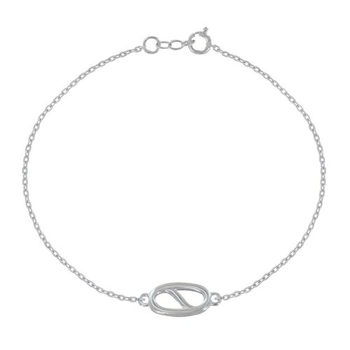 Les Poulettes Bijoux - Bracelet Argent Anneau Marin Ovale