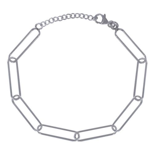 Les Poulettes Bijoux - Bracelet Argent Rhodié Mailles Cheval