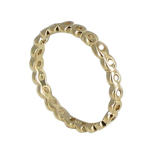 Les Poulettes Bijoux - Bague Plaqué Or Ronds Ajourés