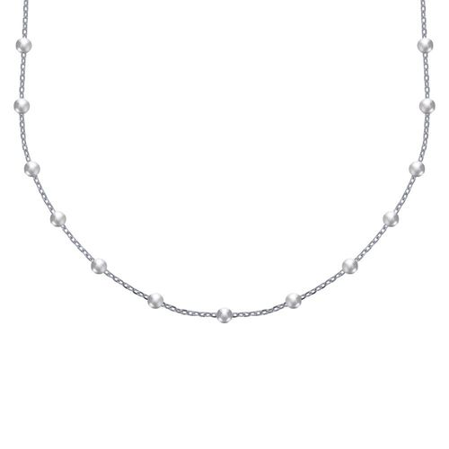 Les Poulettes Bijoux - Collier Argent Rhodié Et Billes Simple