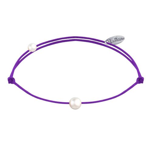 Les Poulettes Bijoux - Bracelet Lien Petite Perle Blanche