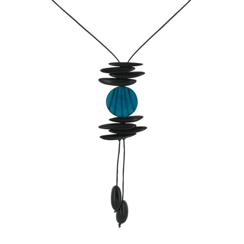 Les Poulettes Bijoux - Collier Lamelles Et Cercle Tagua