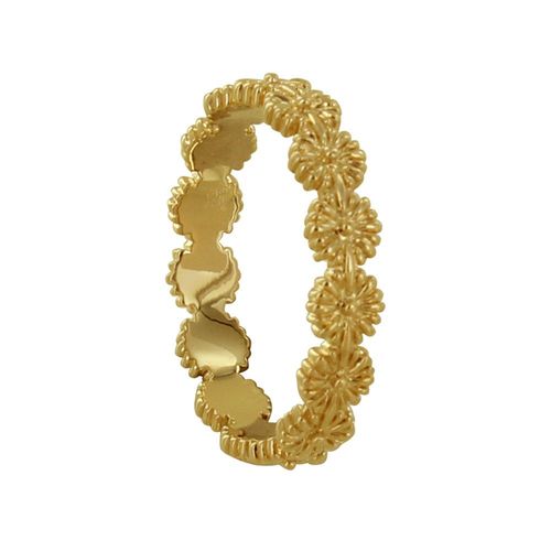 Les Poulettes Bijoux - Bague Plaqué Or Anneau De Petites Fleurs