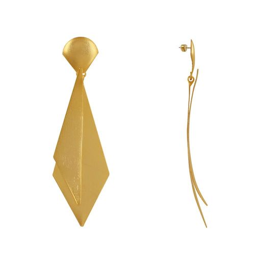 Les Poulettes Bijoux - Boucles D'oreilles Laiton Doré Cravate