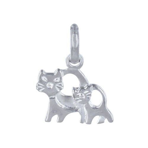 Les Poulettes Bijoux - Pendentif Argent Chat Et Son Chaton