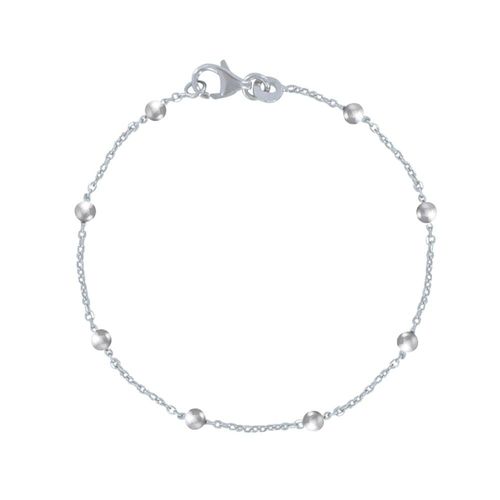 Les Poulettes Bijoux - Bracelet Argent Rhodié Et Billes Simple