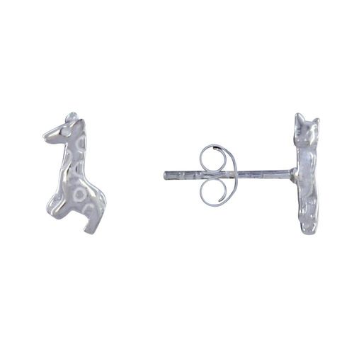 Les Poulettes Bijoux - Boucles D'oreilles Argent Petite Girafe