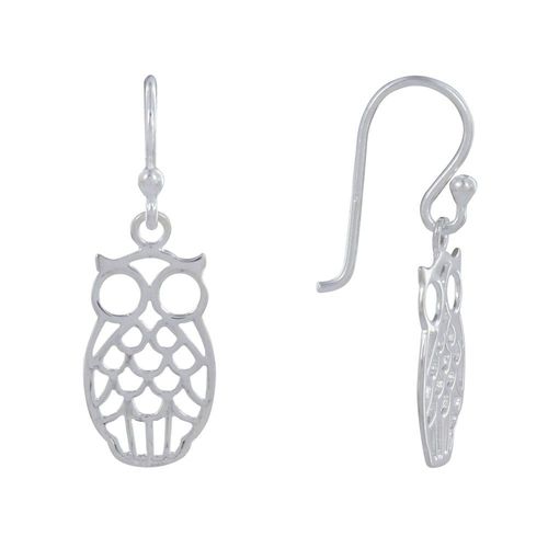 Les Poulettes Bijoux - Boucles D'oreilles Argent Hibou Ajouré