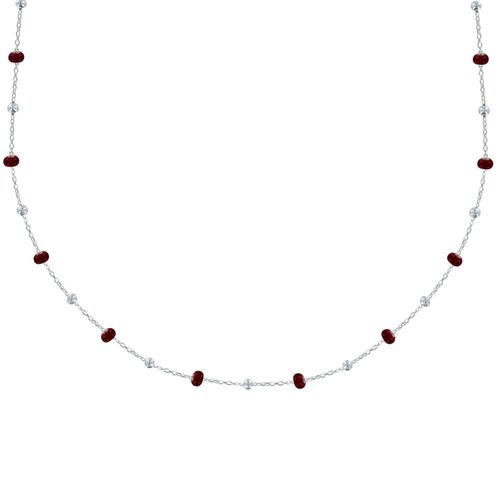 Les Poulettes Bijoux - Collier Argent Perles Émaillées Et Perles Argent