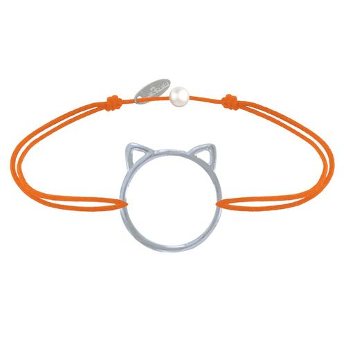 Les Poulettes Bijoux - Bracelet Lien Médaille Argent Tête De Chat Ajouré
