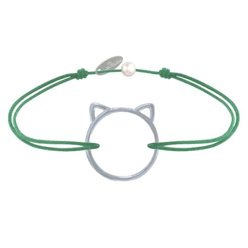 Les Poulettes Bijoux - Bracelet Lien Médaille Argent Tête De Chat Ajouré
