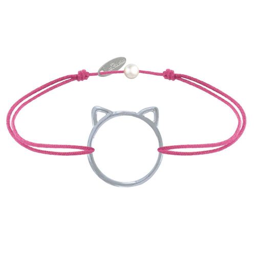 Les Poulettes Bijoux - Bracelet Lien Médaille Argent Tête De Chat Ajouré