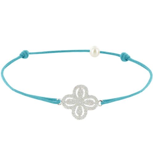 Les Poulettes Bijoux - Bracelet Lien Argent Fleur De Strass - Classics