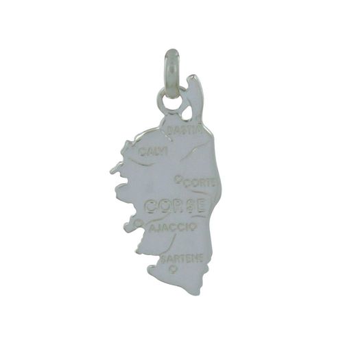 Les Poulettes Bijoux - Pendentif Argent Carte Corse