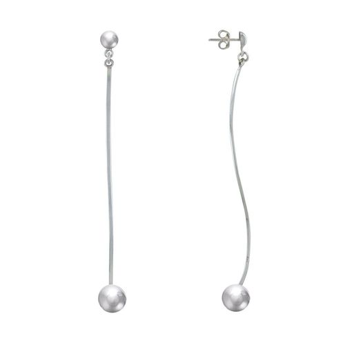 Les Poulettes Bijoux - Boucles D'oreilles Argent Vague Et Perle