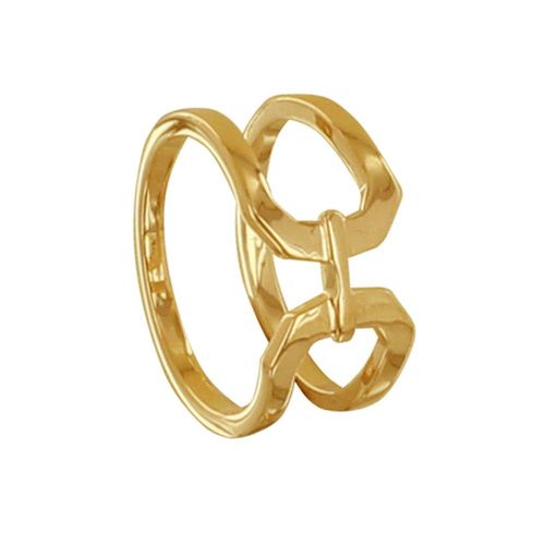 Les Poulettes Bijoux - Bague Plaqué Or Grand Maillons