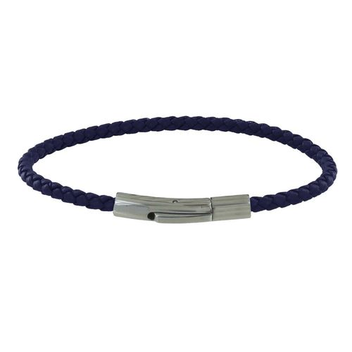 Les Poulettes Bijoux - Bracelet Femme Cuir Tréssé Rond 18cm