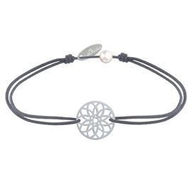 Les Poulettes Bijoux - Bracelet Lien Médaille Argent Mandala Graine De Vie