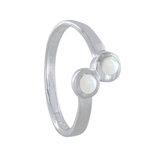 Les Poulettes Bijoux - Bague Argent Toi Et Moi Ronds En Nacre