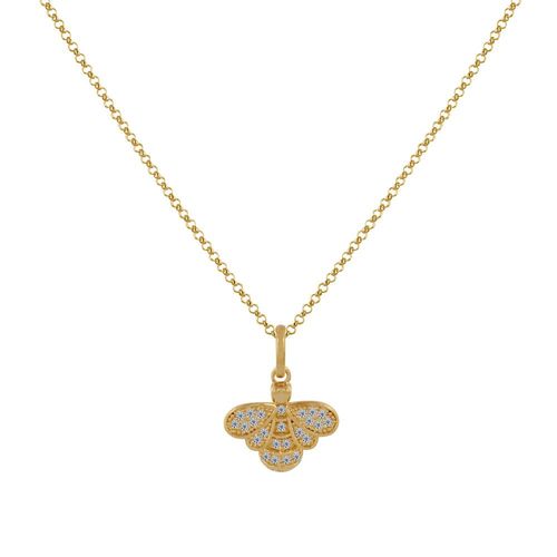 Les Poulettes Bijoux - Collier Plaqué Or Abeille Et Strass