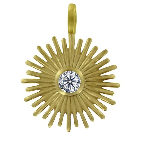 Les Poulettes Bijoux - Pendentif Plaqué Or Rayon De Soleil Et Strass