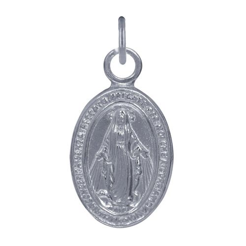 Les Poulettes Bijoux - Pendentif Argent Petite Médaille Ovale Vierge Miraculeuse