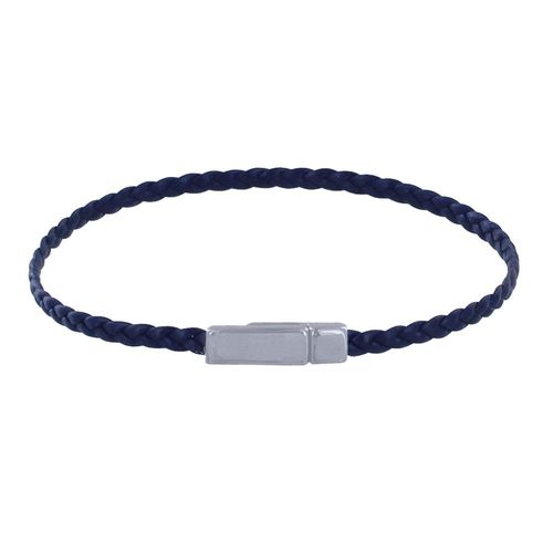 Les Poulettes Bijoux - Bracelet Femme Tresse Plate En Cuir Mat Femoir Aimanté Métal Argenté
