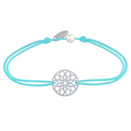 Les Poulettes Bijoux - Bracelet Lien Médaille Argent Mandala Graine De Vie