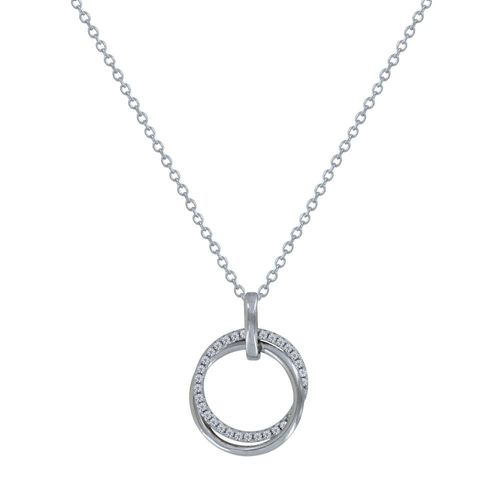 Les Poulettes Bijoux - Collier Argent Rhodié Deux Anneaux Entrelacés