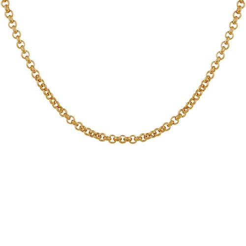 Les Poulettes Bijoux - Collier Plaqué Or Mailles Rondes Fermoir Bouée