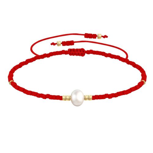 Les Poulettes Bijoux - Bracelet Lien Perle D'eau Douce Blanche Et Petites Perles Mates