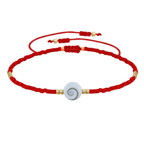 Les Poulettes Bijoux - Bracelet Lien Oeil De Sainte Lucie Et Petites Perles Mates