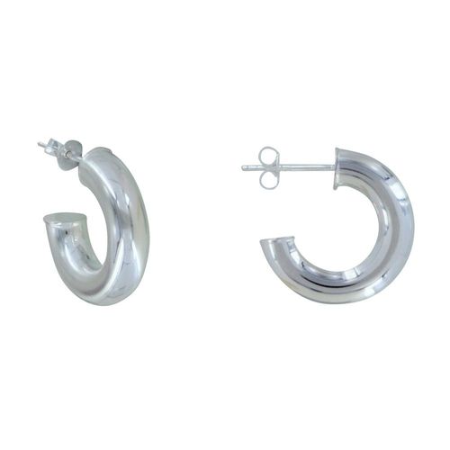 Les Poulettes Bijoux - Boucles D'oreilles Argent Demi Créoles Rondes