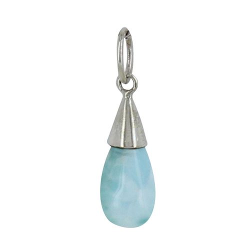 Les Poulettes Bijoux - Pendentif Argent Petite Goutte De Larimar