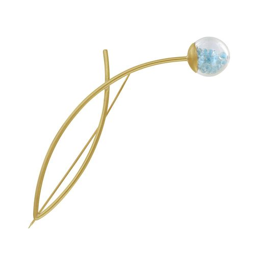 Les Poulettes Bijoux - Broche Double Tiges Laiton Bulle Pâte De Verre