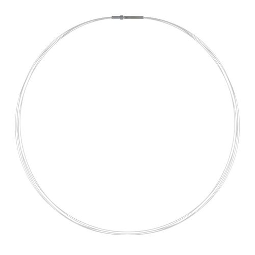 Les Poulettes Bijoux - Collier 5 Câbles Fermoir Acier Argenté