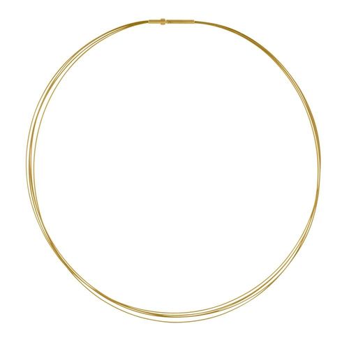 Les Poulettes Bijoux - Collier 5 Câbles Fermoir Acier Doré