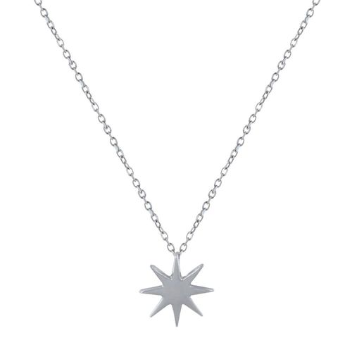 Les Poulettes Bijoux - Collier Argent Rhodié Etoile Du Berger