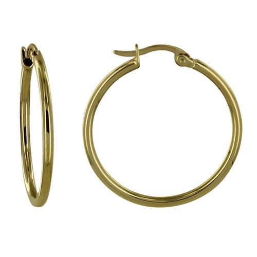 Les Poulettes Bijoux - Boucles D'oreilles Plaqué Or Moyennes Créoles Rondes 3cm