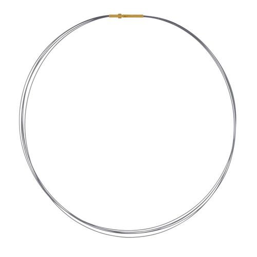 Les Poulettes Bijoux - Collier 5 Câbles Fermoir Acier Doré