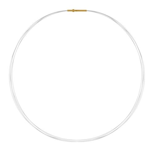 Les Poulettes Bijoux - Collier 5 Câbles Fermoir Acier Doré