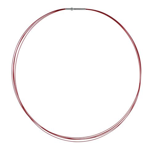 Les Poulettes Bijoux - Collier 5 Câbles Fermoir Acier Argenté