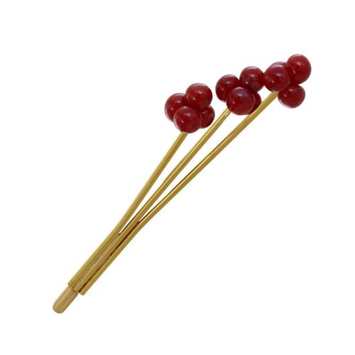 Les Poulettes Bijoux - Broche Laiton Bouquet De Perles De Verre