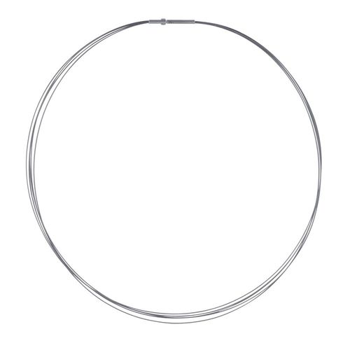 Les Poulettes Bijoux - Collier 5 Câbles Fermoir Acier Argenté