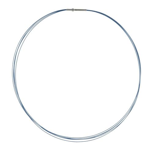 Les Poulettes Bijoux - Collier 5 Câbles Fermoir Acier Argenté