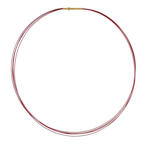 Les Poulettes Bijoux - Collier 5 Câbles Fermoir Acier Doré