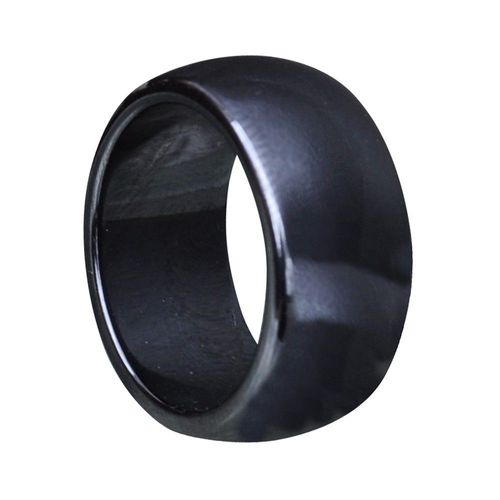 Les Poulettes Bijoux - Bague Anneau Large D'hématite - 10 Mm Taille 66