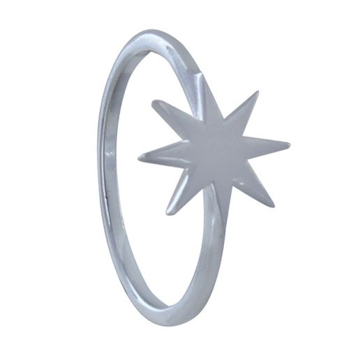 Les Poulettes Bijoux - Bague Argent Rhodié Etoile Du Berger